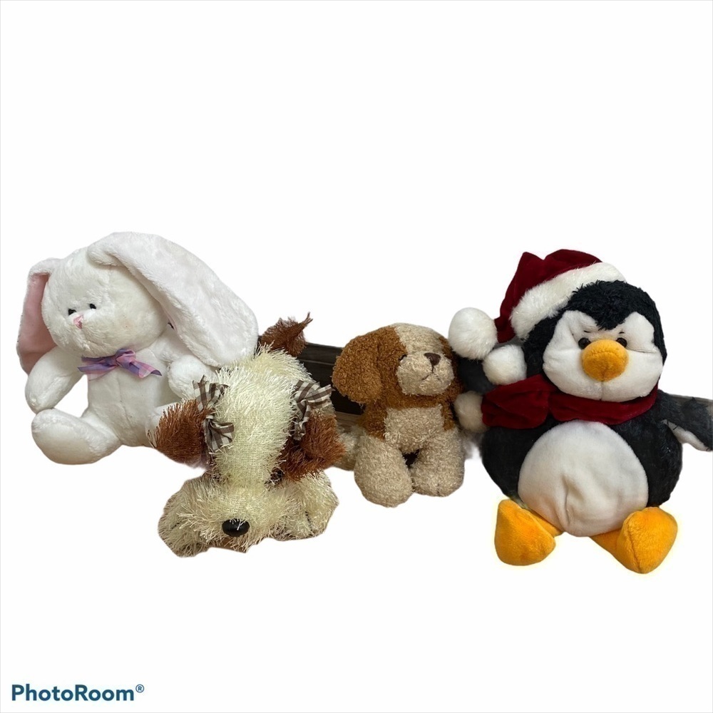 Stuffed Animal Bundle Penguin Puppy Dog Bunny Kids